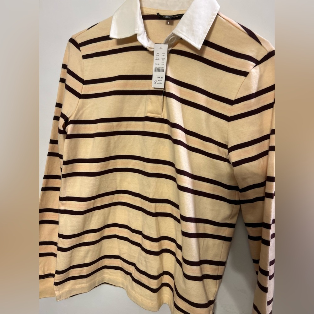 J. Crew Women’s Premium-Weight Classic Rugby Shirt Jane Stripe Sz. XXS $98 CN190 - Picture 2 of 4